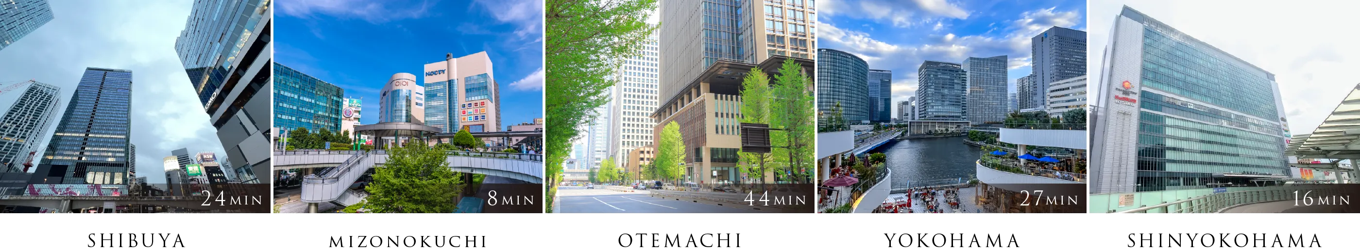 SHIBUYA MIZONOKUCHI OTEMACHI YOKOHAMA SHINYOKOHAMA