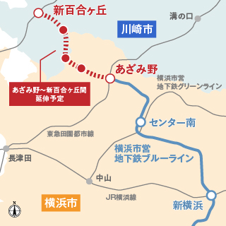 あざみ野〜新百合ヶ丘間延伸予定概念図
