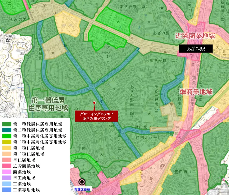 ※出典元：Map Expert 用途地域マップ「青葉区の用途地域（2022年版）」