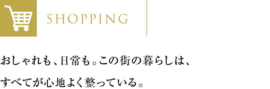 おしゃれも、日常も。この街の暮らしは、すべてが心地よく整っている。