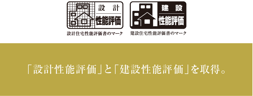 安心や安全の目安を数値で表す「住宅性能表示制度（設計性能評価）」に対応