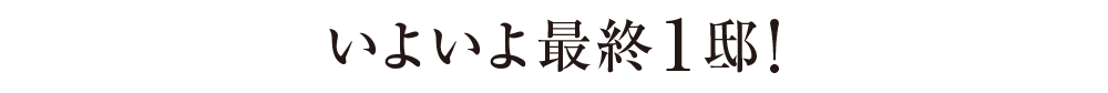 いよいよ最終1邸！
