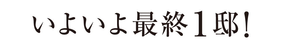 いよいよ最終1邸！