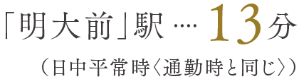 「明大前」駅13分