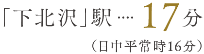 「下北沢」駅17分