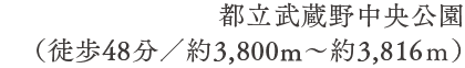 都立武蔵野中央公園（徒歩48分／約3,800m〜約3,816ｍ）