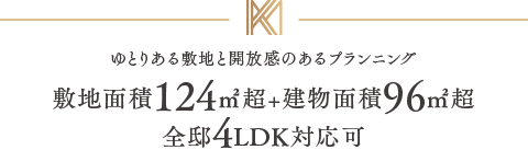 敷地面積120㎡+全邸4LDK対応可