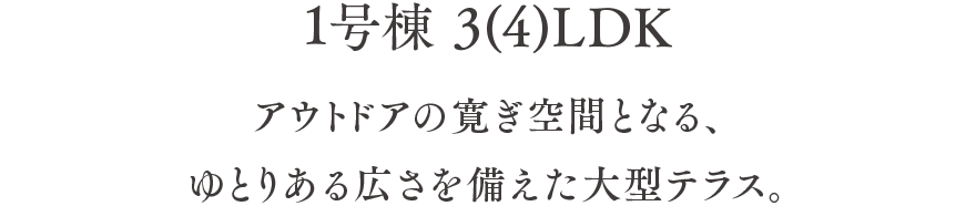 アウトドアの寛ぎ空間となる、ゆとりある広さを備えた大型テラス。