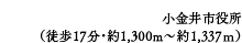 小金井市役所（徒歩17分・約1,300m〜約1,337ｍ）