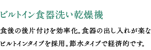 ビルトイン食器洗い乾燥機