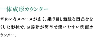 一体成形カウンター