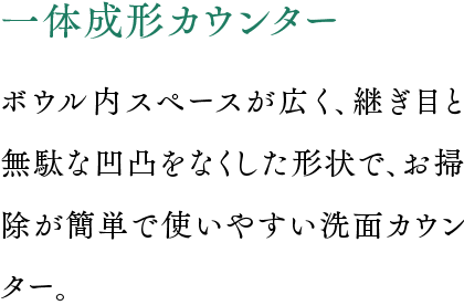 一体成形カウンター