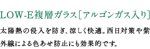 LOW-E複層ガラス［アルゴンガス入り］