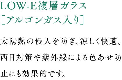 LOW-E複層ガラス［アルゴンガス入り］