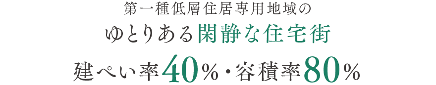 建ぺい率40％・容積率80％