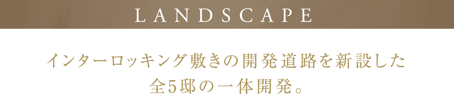 LANDSCAPE インターロッキング敷きの開発道路を新設した全5邸の一体開発。