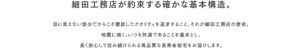 細田工務店が約束する確かな基本構造。