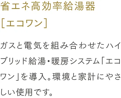 省エネ高効率給湯器［エコワン］