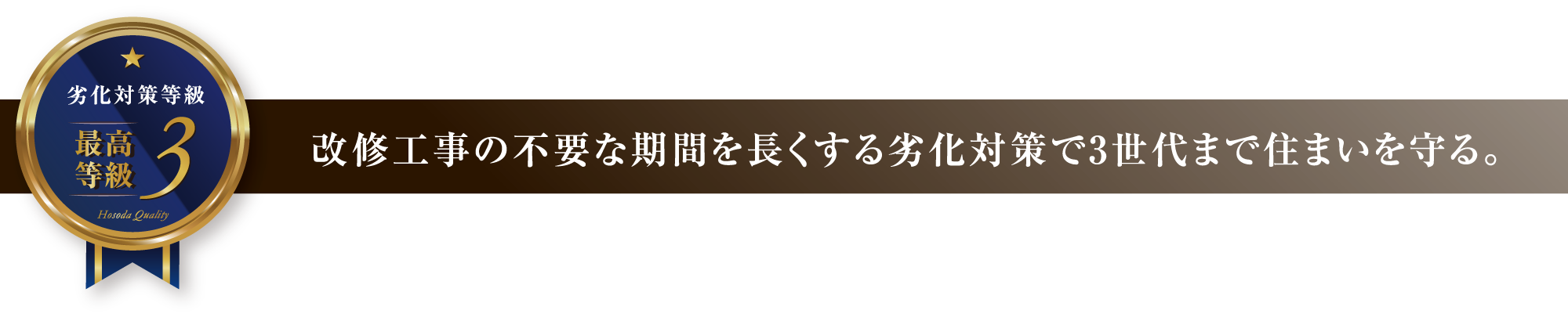 改修工事の不要な期間を長くする劣化対策で3世代まで住まいを守る。