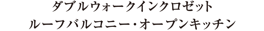 ダブルウォークインクロゼット ルーフバルコニー・オープンキッチン