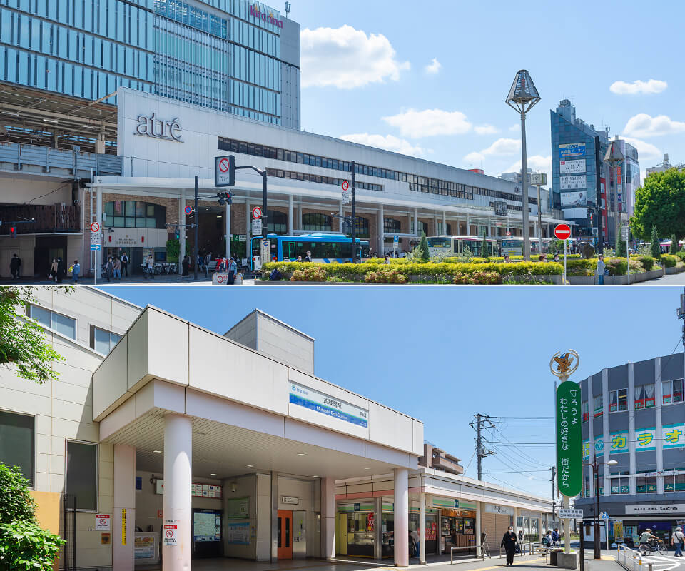 吉祥寺」駅 西武バス「東京三育小学校入口」バス停より乗車14分／右：「武蔵関」駅徒歩12・13分