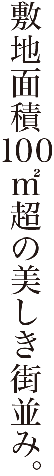 敷地面積100㎡超の美しき街並み。