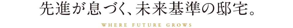 先進が息づく、未来基準の邸宅。