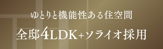 ゆとりと機能性ある住空間 全邸4LDK+ソライオ採用