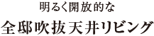 明るく開放的な全邸吹抜天井リビング
