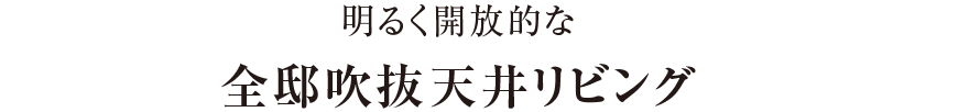 明るく開放的な全邸吹抜天井リビング