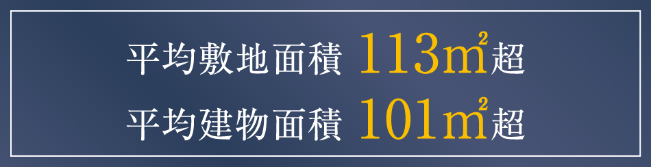 平均敷地面積 113㎡超 平均建物面積 101㎡超