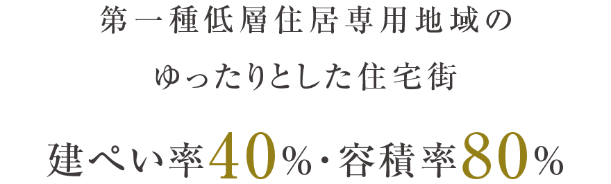 建ぺい率40％・容積率80％