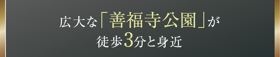 広大な「善福寺公園」が徒歩3分と身近
